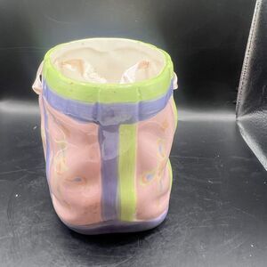 Vintage Planter Purse Nursery Bag Pink Ribbon Paisley Floral